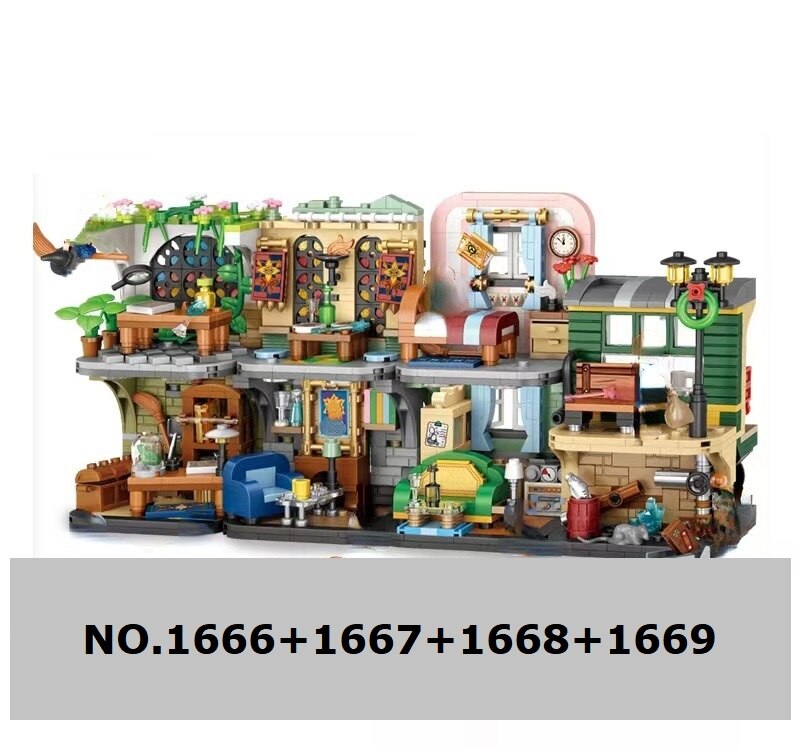 4pcs/set LOZ Street mini Blocks Kids Building Toys Girls Puzzle Holiday Gift 1621-1624 1625-1628 1629-1632 1633-1636 1653-1656