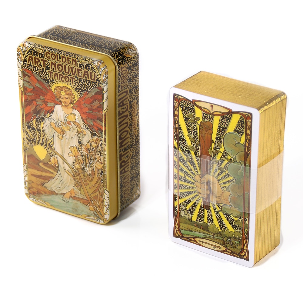 Lunalapin Tarot Luna Lapin Tarot Beginner in a Tin Metal Box High Quality 78 Card Gilded Edge Paper Booklet Based Rider Tarot