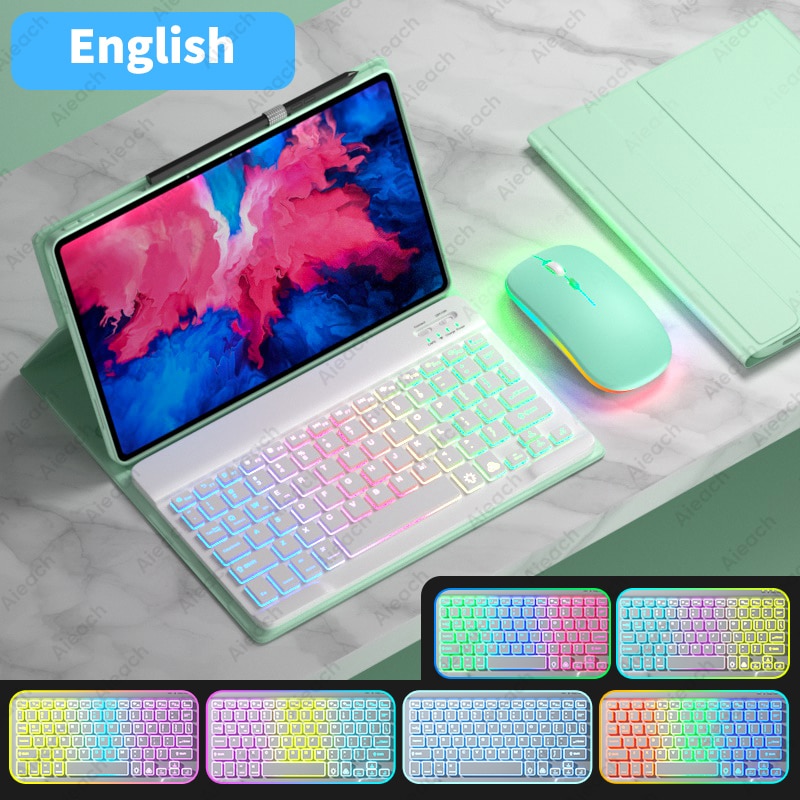 AIEACH Keyboard Case For Lenovo Tab P11 Pro P11 Plus P12 M10 3rd gen Case Bluetooth Keyboard Mouse Cover For Xiaoxin Pad 2022