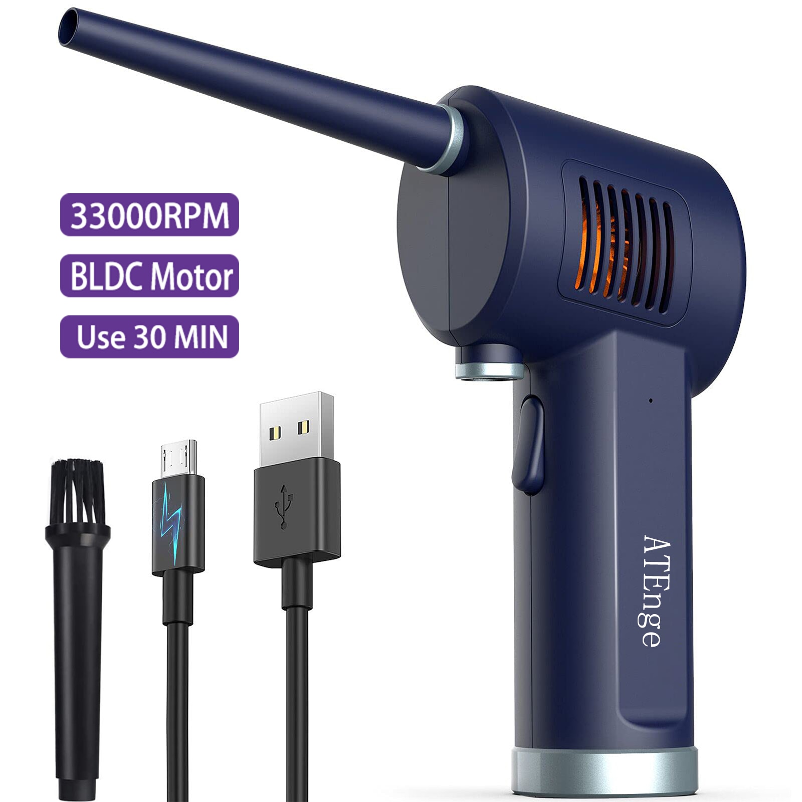 Cordless Air Duster & Vacuum Cleaner for Car 2-in-1,Handheld Electric Air Blower,Powerful Cleaning for Computer Keyboard Sofa