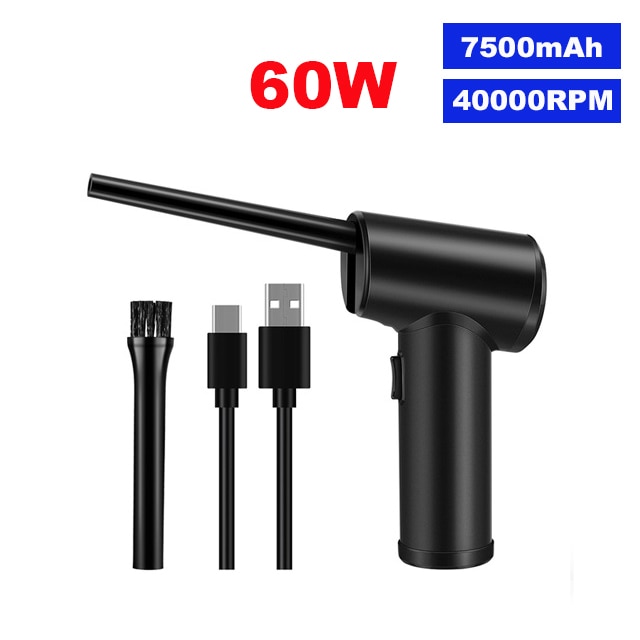 REESIBI 7500mAh 90W Cordless Electric Air Duster Rechargeable Dust Blower 90000 RPM Powerful Compressed Air Cans for PC Keyboard