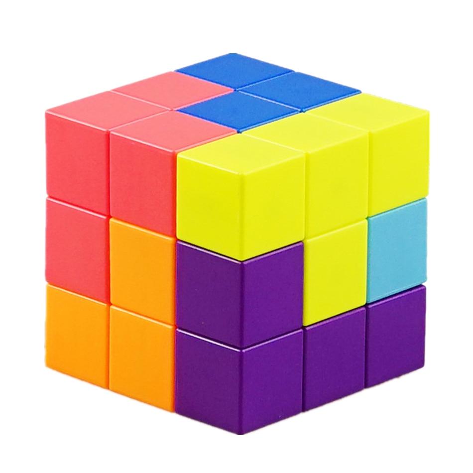 YJ DIY Magnetic Cube Building Blocks 3D Magnet Tile 7Pcs Set Puzzle Speed Cube 54pcs Guide Cards IntelligenceToys For Children