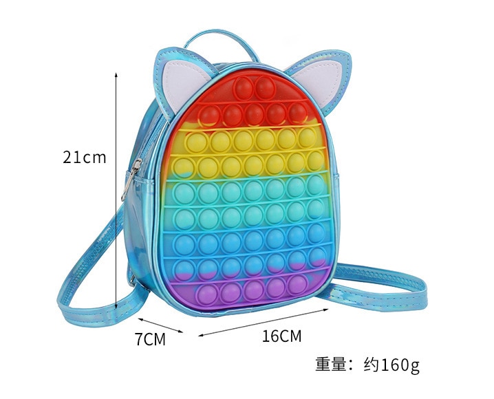 Pop Backpack for Children Girls Push Bubbles Bag Antistress Toys for Kids Student Simple Dimple Crossbody Bags School Backpack