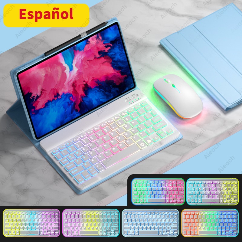 AIEACH Keyboard Case For Lenovo Tab P11 Pro P11 Plus P12 M10 3rd gen Case Bluetooth Keyboard Mouse Cover For Xiaoxin Pad 2022