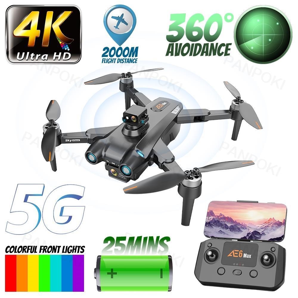 2023 New AE6 Max Drone 4k Profesional GPS 2KM Quadcopter with 5G Camera TransmissIion Wifi FPV drone helicoptero Toys for Boys