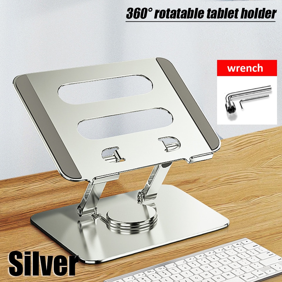 OUTMIX Laptop Stand 360° Rotatable Notebook Tablet Holder Liftable Aluminum Alloy Stand Compatible with 10-17.3