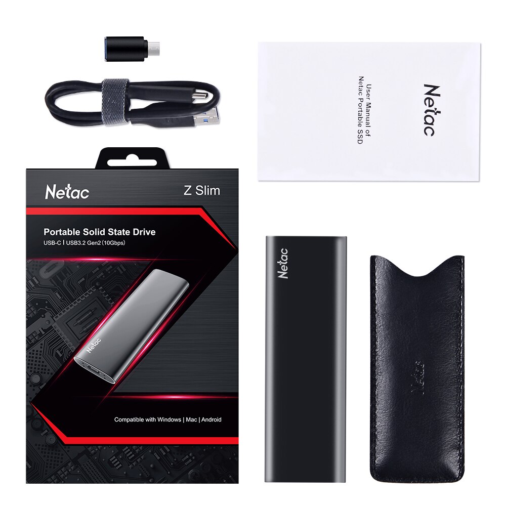 Netac External SSD 250GB 500GB 1TB 2TB Portable SSD Solid State Drive USB 3.1 Type C Gen 2 Hard Drive Disk For Laptop PC