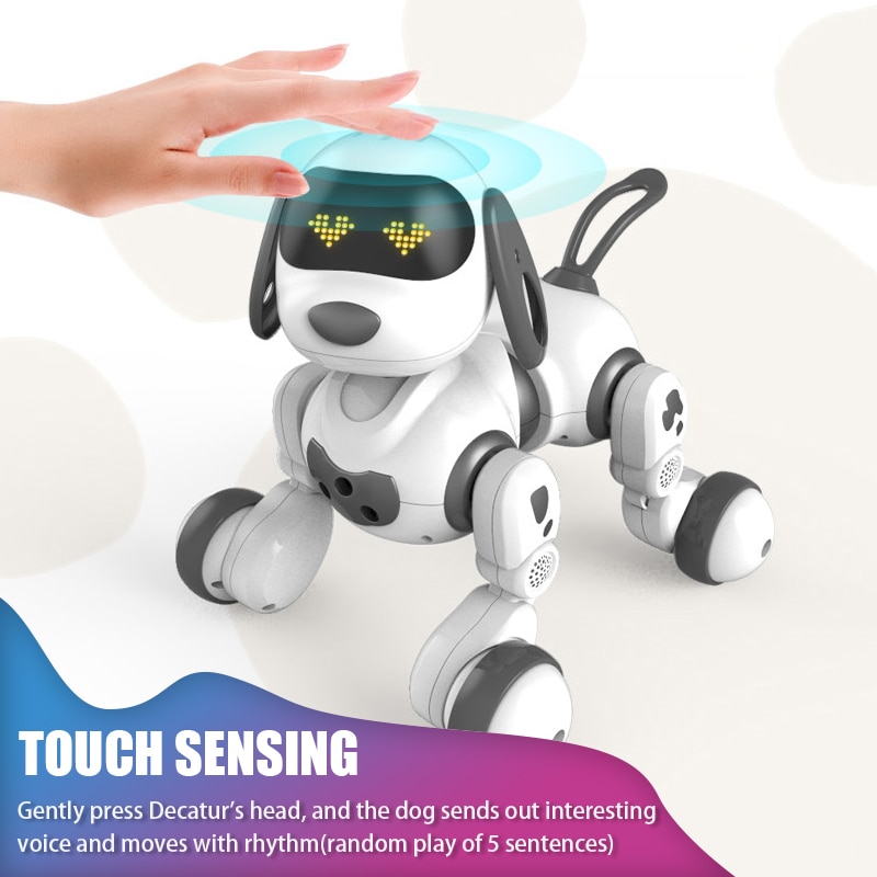 Funny RC Robot Electronic Dog Stunt Dog Voice Command Touch-sense Music Song Robot Dog for Boys Girls Children's Toys 18011
