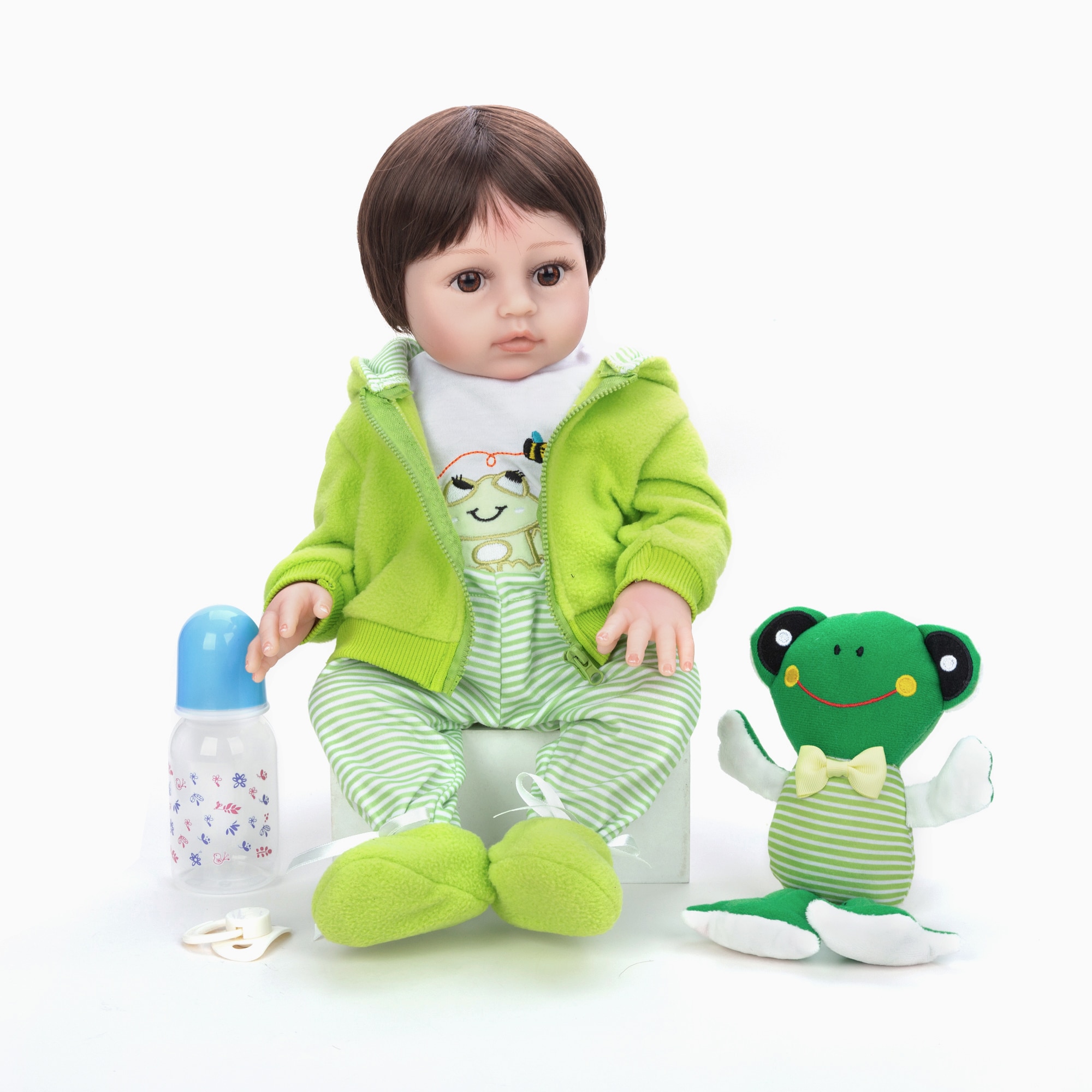 Baby doll Reborn Doll Silicone Body Can Take Bath With Pacifier Magnetic Christmas Gifts For Children Send From Brasi