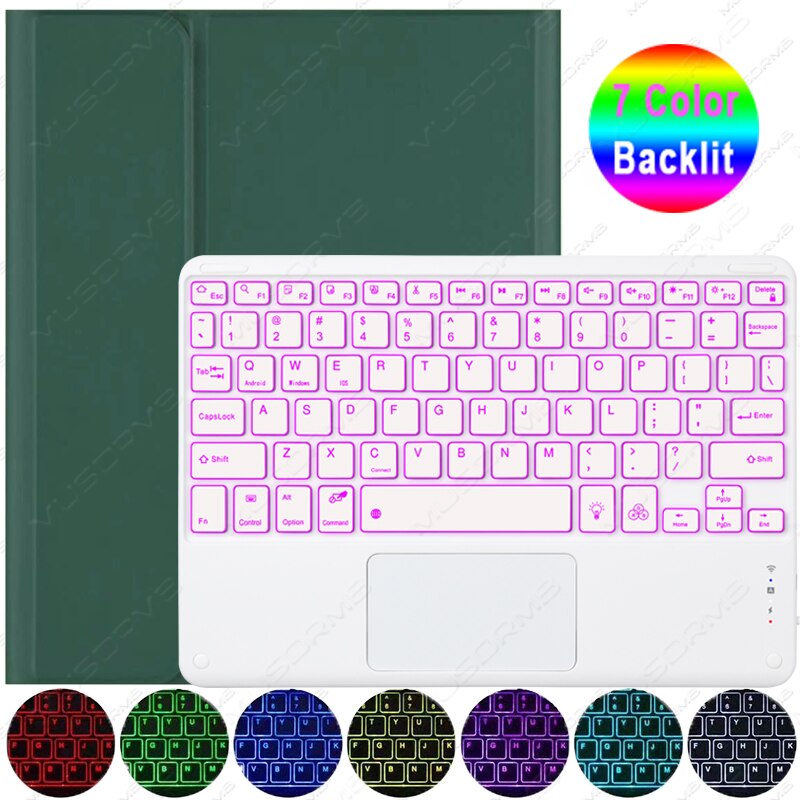 Magic Case Keyboard for Samsung Tab A8 A7 S6 Lite 2022 Touchpad Backlit Tab S8 S7+ S7 FE S8+ Plus S8 Ultra Portuguese Korean