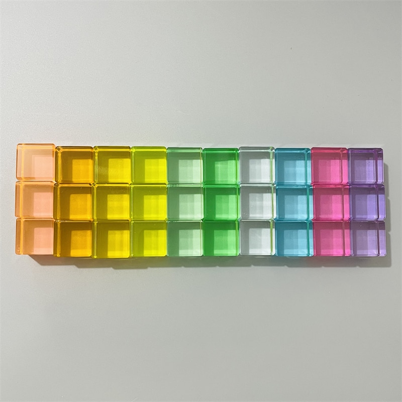 Acrylic Cubes Blocks Gem Blocks Kids Learning Color Light & Shadow Transmission Stacking Toys Baby Montessori Educational Toys