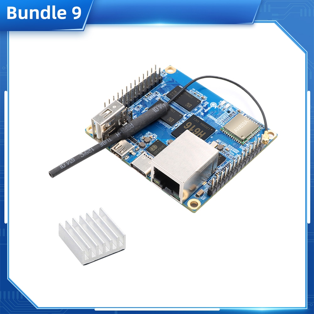 Orange Pi Zero 2 1GB RAM Allwinner H616  BT Wifi IR Receiver Optional Aluminum Case Power Supply HDMI-compatible Cable