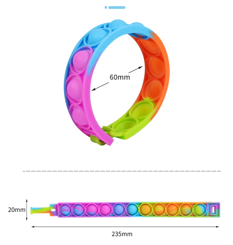wholesale 30pcs Rainbow Fidget Stress Relief Squeeze Toys for Kid Squishy Sensory Anti Stress Game Hand Simple Dimple Relax