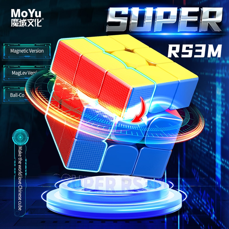 MoYu 2022 Super RS3M Maglev Ball Core 3x3 Magnetic Magic Cube 3×3 Professional 3x3x3 Rubix Speed Puzzle Children's Fidget Toy