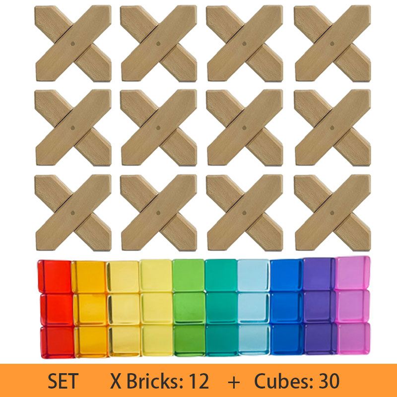 Acrylic Cubes Blocks Gem Blocks Kids Learning Color Light & Shadow Transmission Stacking Toys Baby Montessori Educational Toys