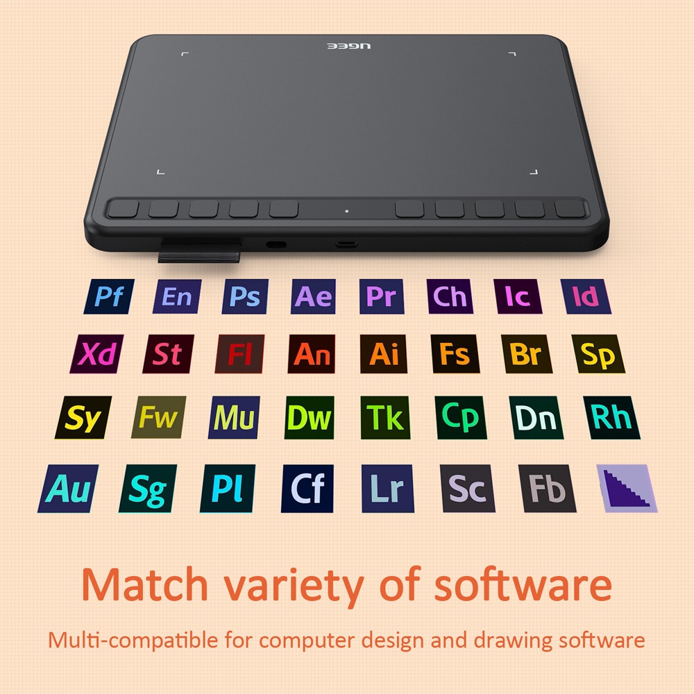 UGEE S640 Graphic Tablet 6inch Digital Drawing Tablets Battery-free Stylus Support Android Windows Mac