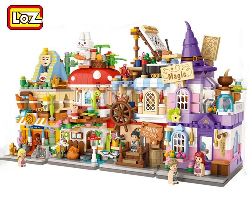 4pcs/set LOZ Street mini Blocks Kids Building Toys Girls Puzzle Holiday Gift 1621-1624 1625-1628 1629-1632 1633-1636 1653-1656