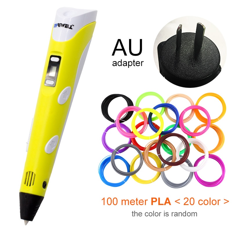 Myriwell 3D Pen LED Screen DIY 3D Printing Pen 100m ABS Filament Creative Toy Gift For Kids Design Drawing