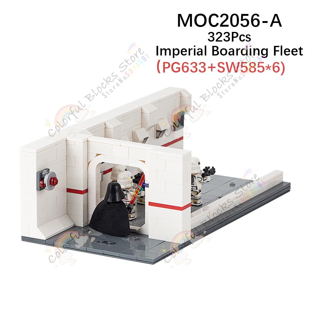 Interstellar Wars Movie Scenes MOC Building Blocks DIY Sci-Fi Mustafar Imperial Ship Action Figure Assemble Bricks Toys For Kids