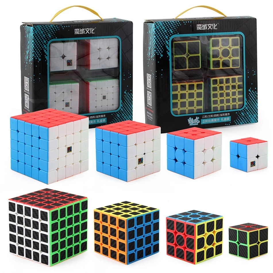 MoYu Cube Gift Box 2x2 3x3 4x4 5x5 Magic Cube SQ-1 Speed Cube Puzzle Game Cube Carbon Fiber Sticker Cubo Present Gift For Kids