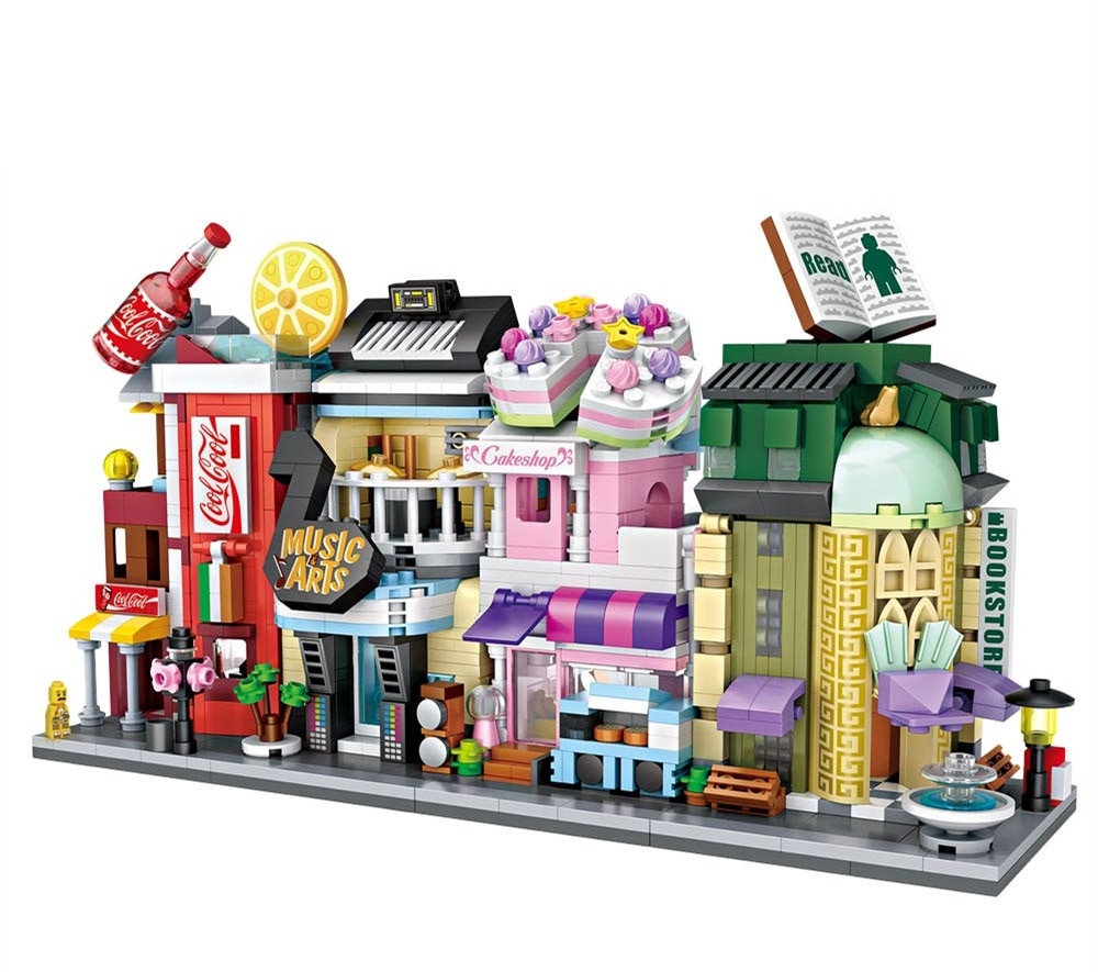 4pcs/set LOZ Street mini Blocks Kids Building Toys Girls Puzzle Holiday Gift 1621-1624 1625-1628 1629-1632 1633-1636 1653-1656