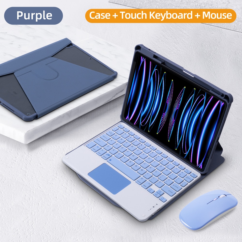 For iPad Keyboard Case For iPad 10th Generation Case For iPad 10.2 9/8/7th Air 3 10.5 Pro Air 4 5 10.9 2018 to 2022 Pro 11 Cover