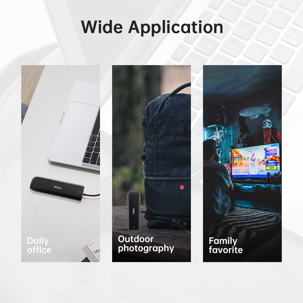 Netac External SSD 500GB 250GB Portable SSD 1TB 2TB SSD External Hard drive USB 3.2 Type C External Solid State Drive For Laptop