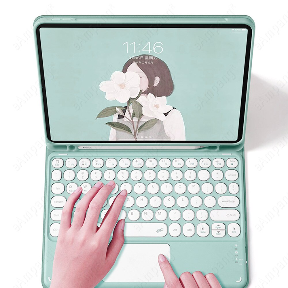 Case For Samsung Galaxy Tab S6 Lite 2022 Case with Keyboard P610 P615 P613 P619 Hebrew Russian Arabic Spanish Korean Keyboard