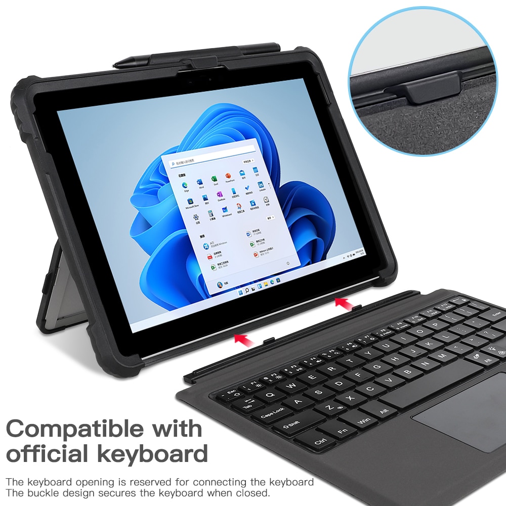 For Microsoft Surface Pro 9 8 7 6 5 4 LTE Surface GO 1 2 3 All-in-One Protective Case Rugged Cover Case with Magnetic Pen Holder