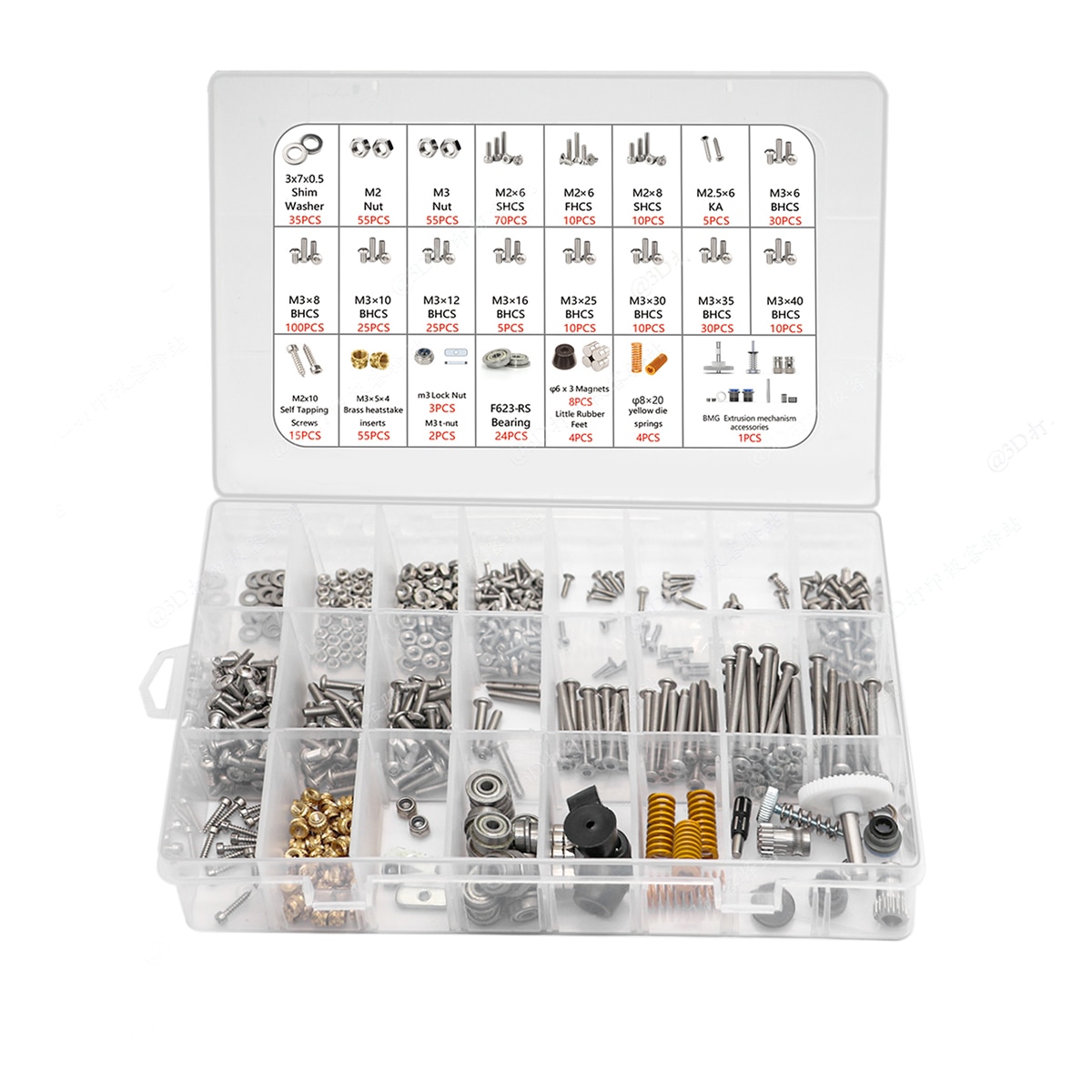 Siboor Complete Fastener Kit For Voron 0.1 3D Printer V0.13D Printer Machine DIY Project Fasteners Screws Nuts Full Kits V0.1