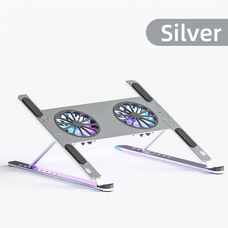 Aluminum Adjustable Laptop Stand For Macbook Computer PC iPad Tablet Support Notebook Stand Cooling Fan Pad Laptop Holder Base