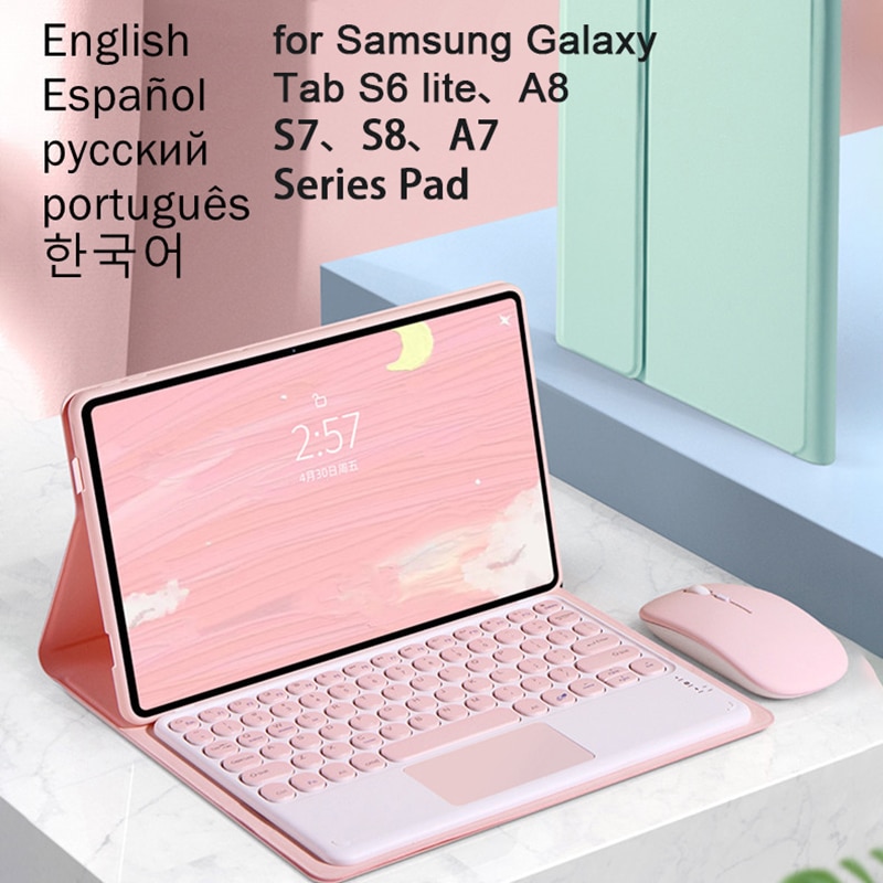 Tablet Case For Samsung Galaxy Tab A8 10.5 S6 Lite 10.4 S7 S8 11 S7 Plus S7 FE S8 Plus 12.4 Case with Bluetooth Keyboard Mouse