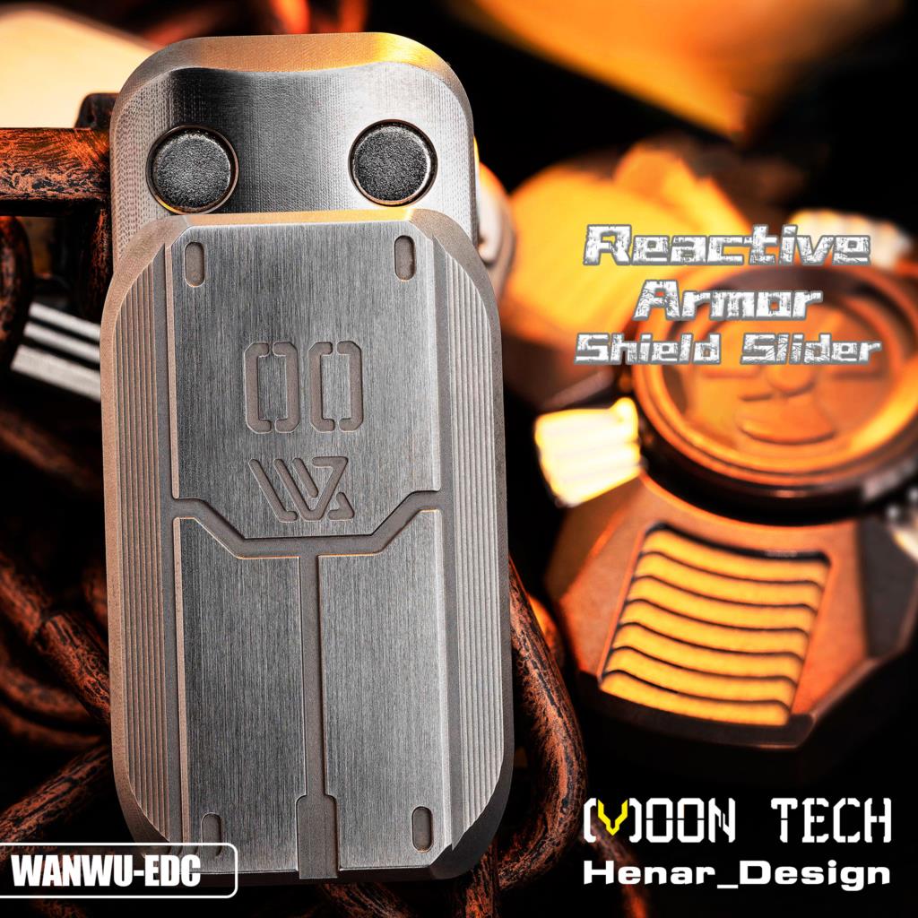 WANWU-EDC Reactive Armor Shield Slider Defense Tungsten Copper Moon Surface Stonewashed Tech EDC Adult Decompression Toy