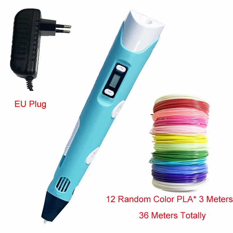 3D Printing Pen 3D Pen OLED Display With 12 Color PLA/ABS Filaments 3D Drawing Printer For Kids/Adults Creative Design Drawing