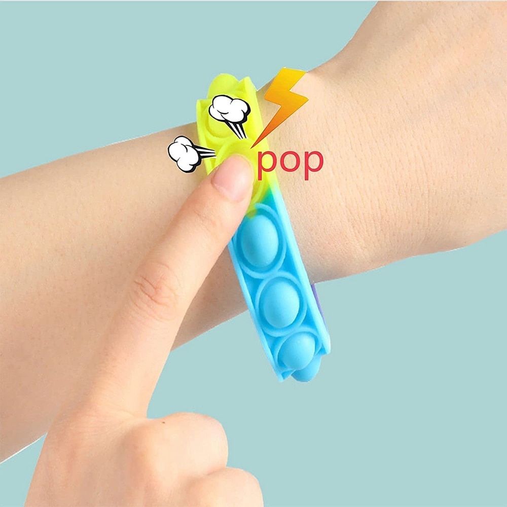 32Pcs Pop Bracelet Fidget Toy Wearable Fidget Bracelets Push Poping Bubble Sensory Stress Relief Toys for Kids Adults
