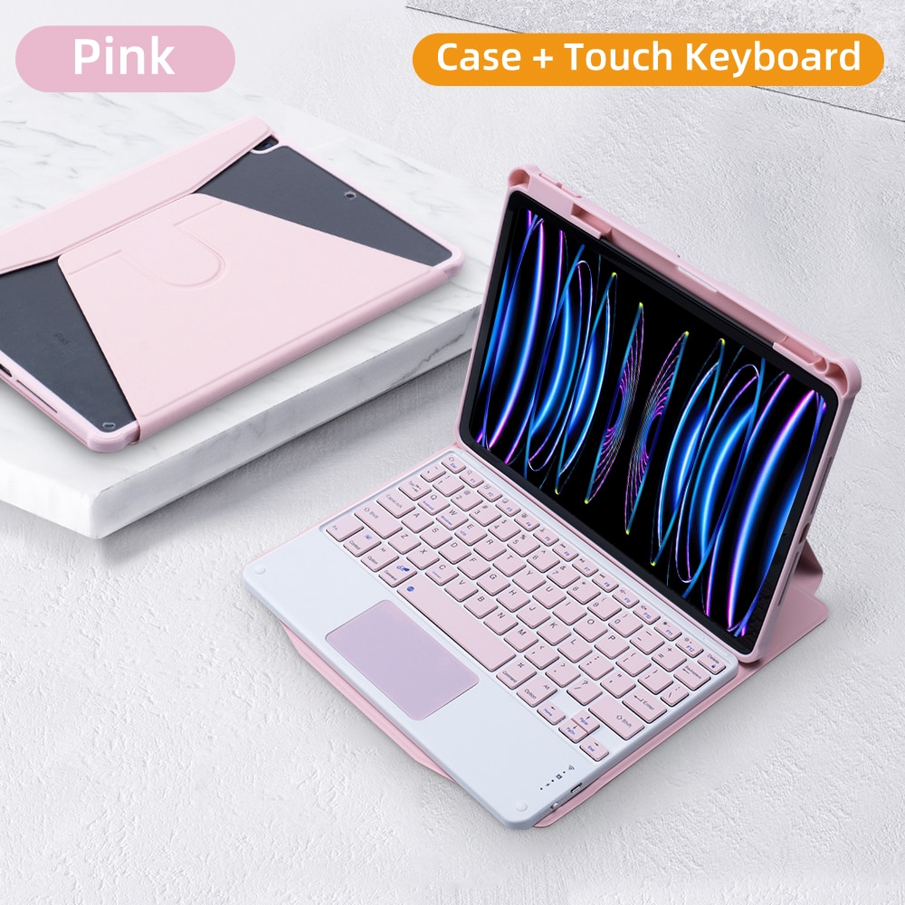For iPad Keyboard Case For iPad 10th Generation Case For iPad 10.2 9/8/7th Air 3 10.5 Pro Air 4 5 10.9 2018 to 2022 Pro 11 Cover