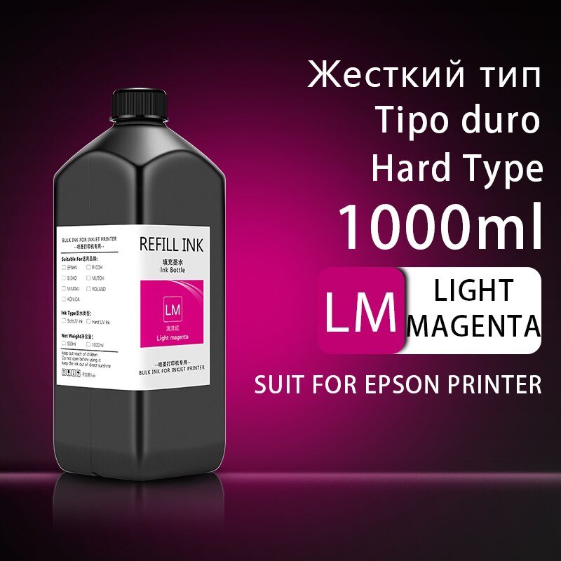 1000ML UV Curing Ink For Epson XP600 TX800 XP-600 TX-800 L800 L805 L1800 R290 R300 1390 1400 1410 1430 DX5 DX7 DX10 UV Printer