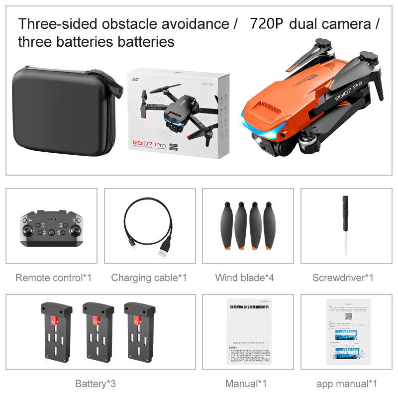 NEW RG107 MAX Drone 4K Professional Dual HD Camera FPV Mini Dron Aerial Photography Brush Motor Foldable Quadcopter Toys