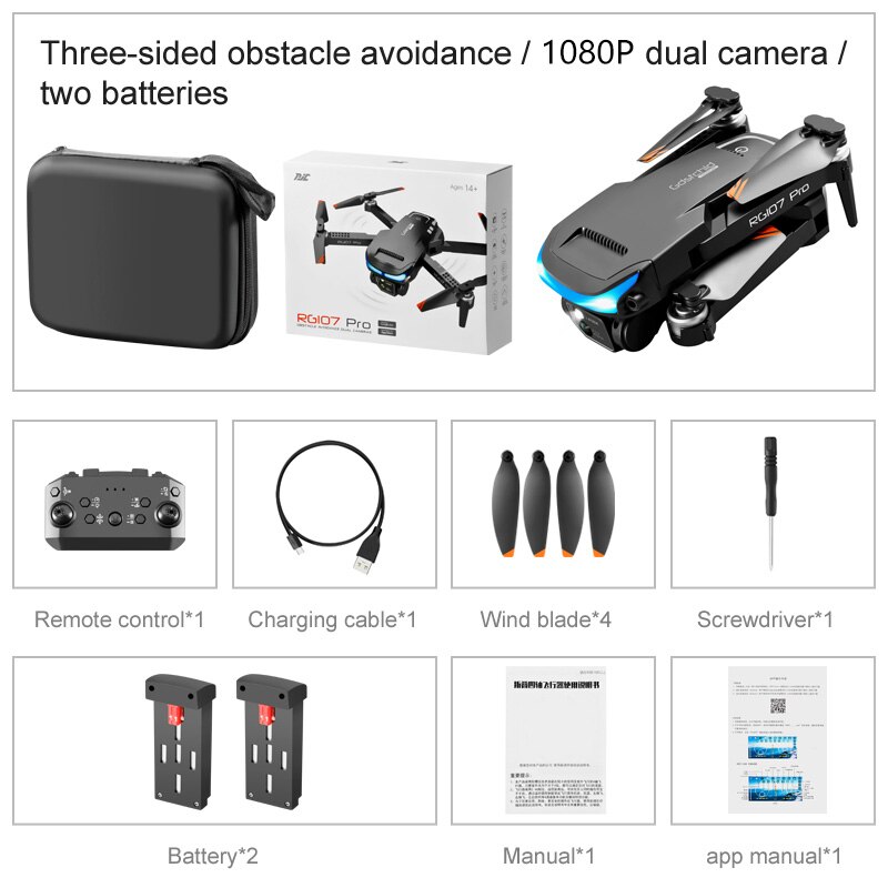 NEW RG107 MAX Drone 4K Professional Dual HD Camera FPV Mini Dron Aerial Photography Brush Motor Foldable Quadcopter Toys
