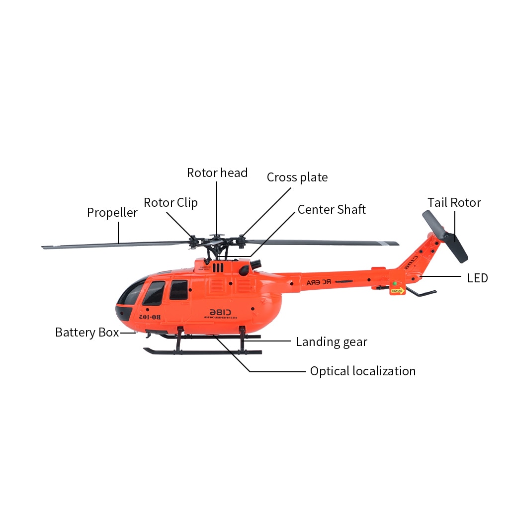 C186 RC Helicopter 2.4G 4 Propellers 6-Axis Electronic Gyroscope For Stabilization RC Toys VS C127