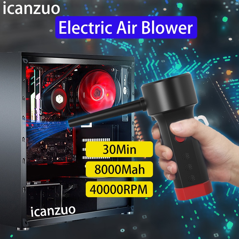 500watts Electric Air Duster, Compressed Air 40000RPM Electronics Air Blower Gun Canned Air Spray for Computer Keyboard Cleaner