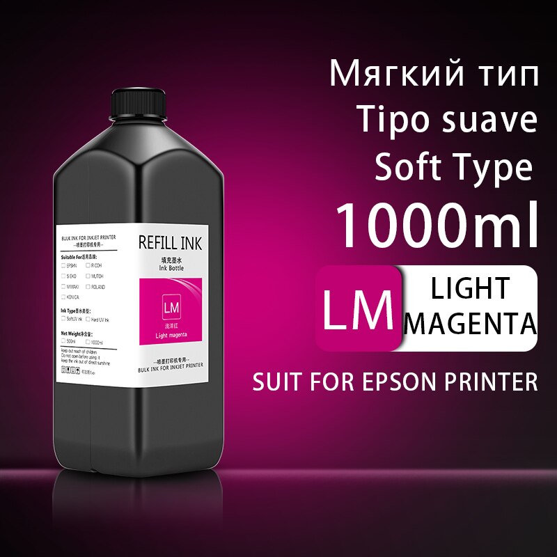 1000ML UV Curing Ink For Epson XP600 TX800 XP-600 TX-800 L800 L805 L1800 R290 R300 1390 1400 1410 1430 DX5 DX7 DX10 UV Printer