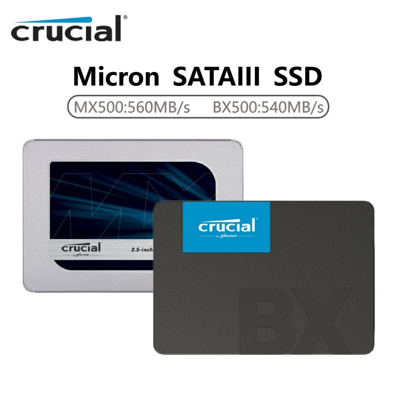 Crucial Internal Solid State Drive MX500 250GB 500GB 1tb 2tb 4tb BX500 480G 3D NAND SATA3.0 SSD HDD Hard Disk For Notebook PC