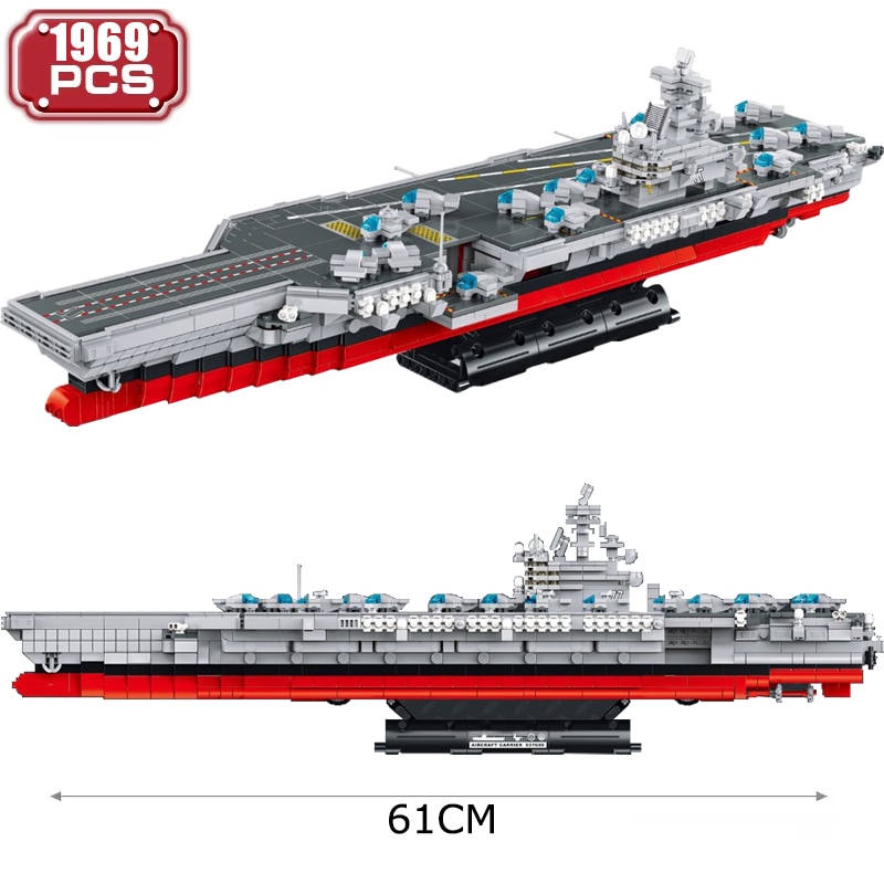 Sembo Block ShanDong Aircraft Carrier With LED Building Blocks Military Battleship Brick Weapon Warship Toys Warcraft Ship Boat