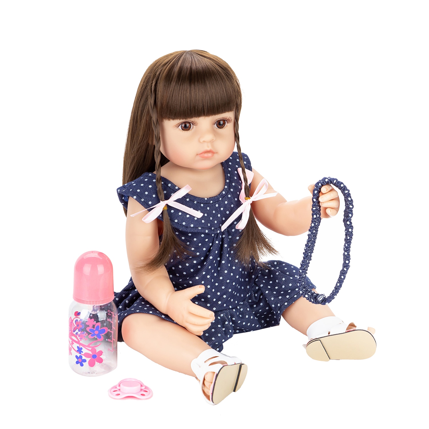 Baby doll Reborn Doll Silicone Body Can Take Bath With Pacifier Magnetic Christmas Gifts For Children Send From Brasi