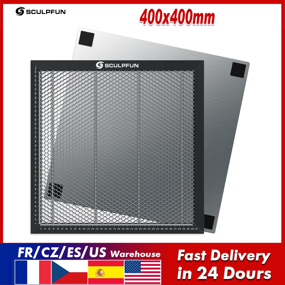 SCULPFUN Laser Cutting Honeycomb Working Table Board Steel Panel Platform for CO2 Diode Laser Engraver Cutting Machine 400x400mm