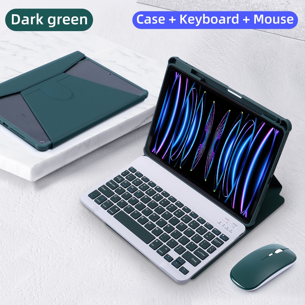 For iPad Keyboard Case For iPad 10th Generation Case For iPad 10.2 9/8/7th Air 3 10.5 Pro Air 4 5 10.9 2018 to 2022 Pro 11 Cover