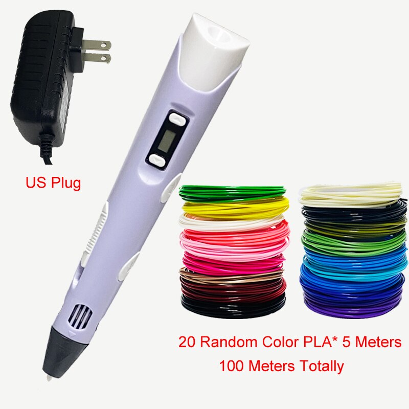 3D Printing Pen 3D Pen OLED Display With 12 Color PLA/ABS Filaments 3D Drawing Printer For Kids/Adults Creative Design Drawing
