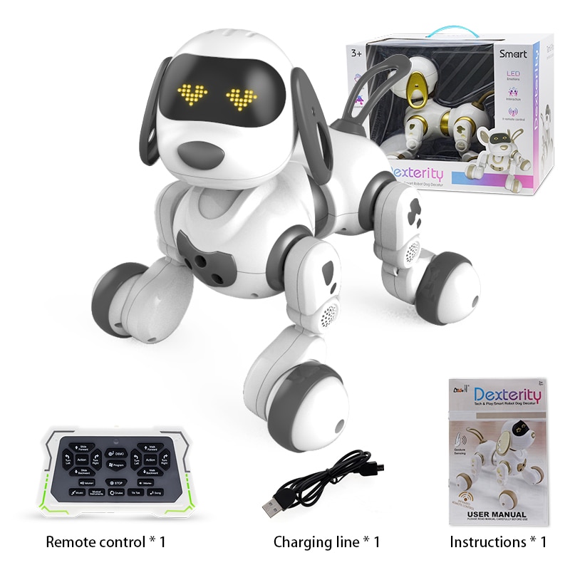Funny RC Robot Electronic Dog Stunt Dog Voice Command Touch-sense Music Song Robot Dog for Boys Girls Children's Toys 18011