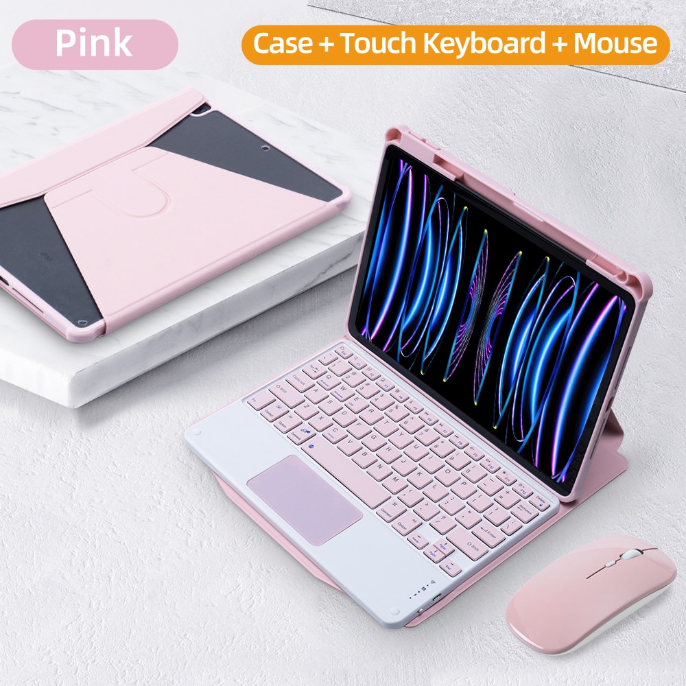 For iPad Keyboard Case For iPad 10th Generation Case For iPad 10.2 9/8/7th Air 3 10.5 Pro Air 4 5 10.9 2018 to 2022 Pro 11 Cover